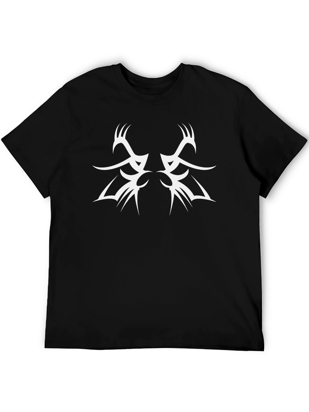 Tribal Deer Antler Black Tee