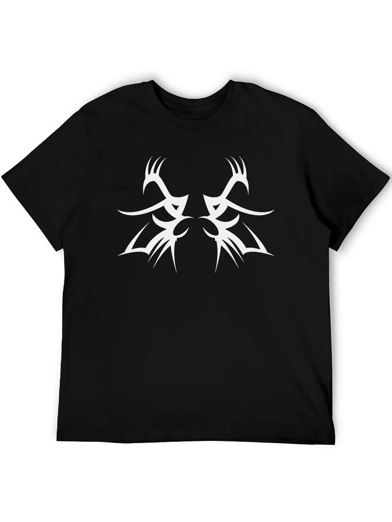 Tribal Deer Antler Black Tee