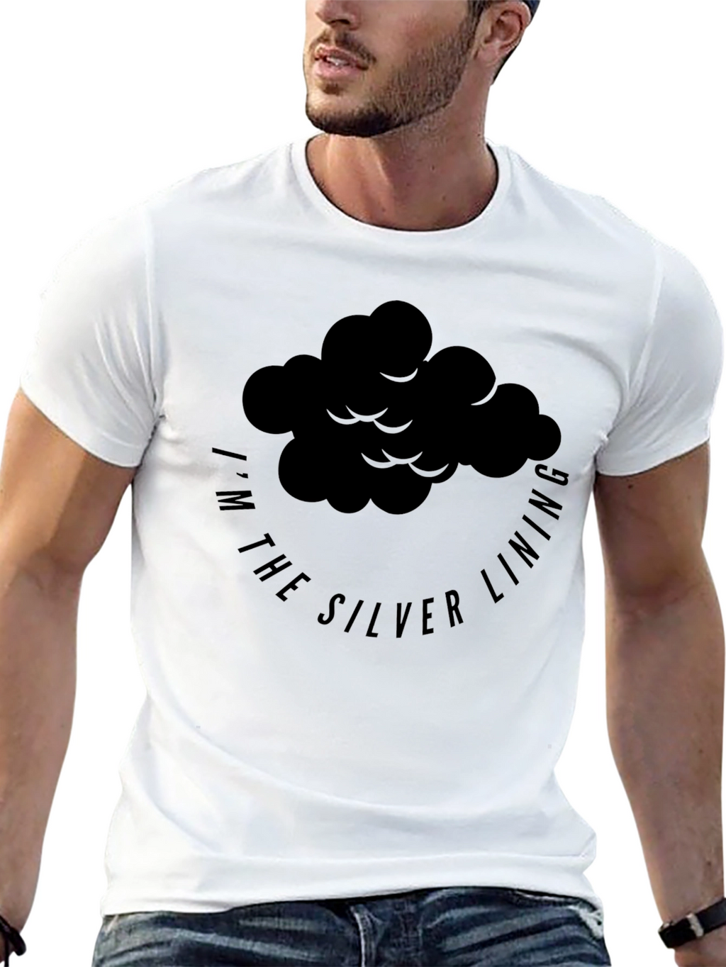 Im the Silver Lining Black Graphic T-Shirt
