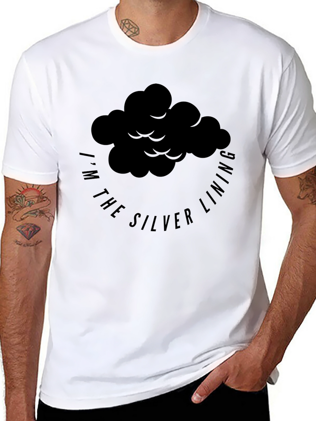 Im the Silver Lining Black Graphic T-Shirt