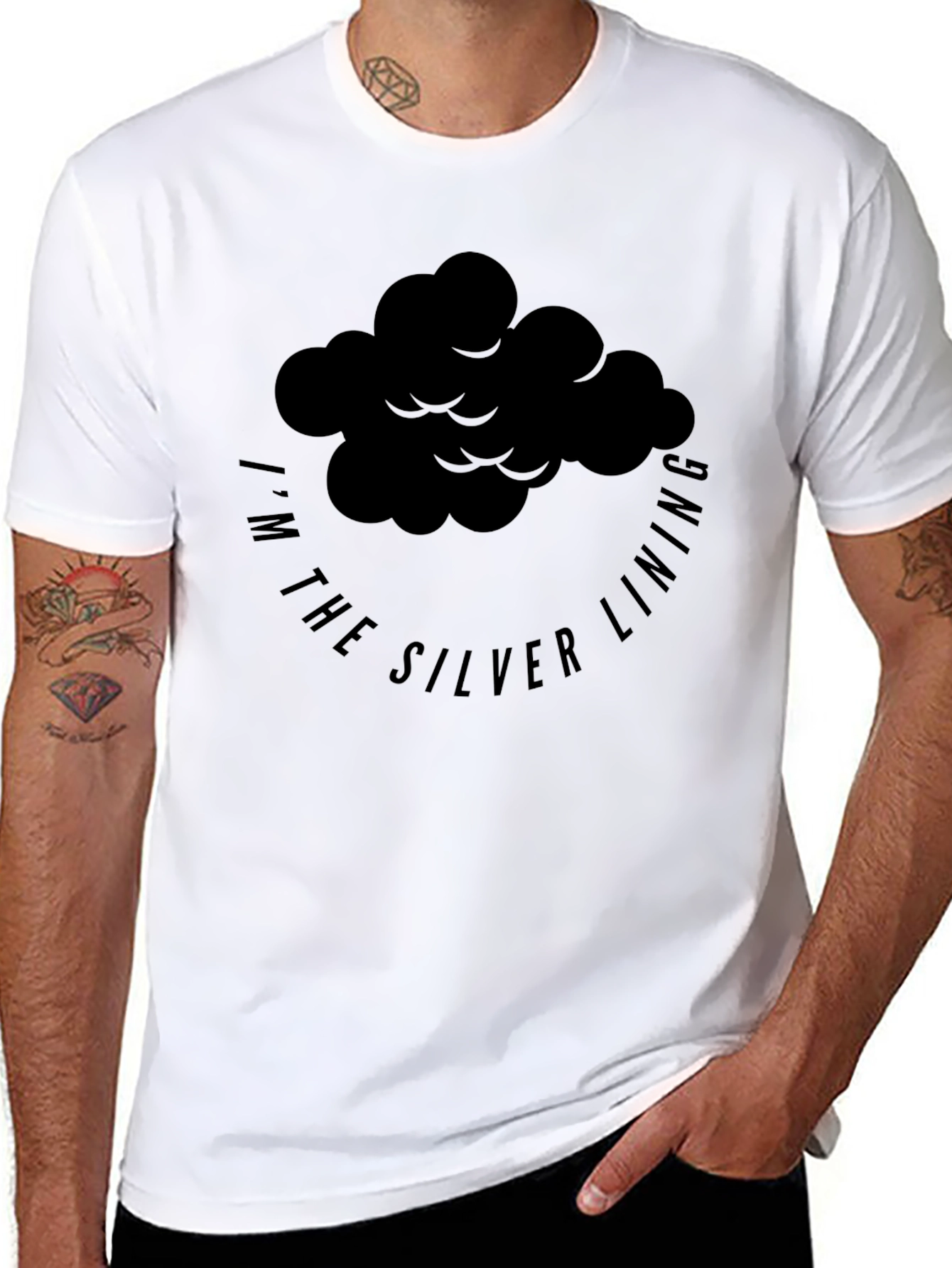 Im the Silver Lining Black Graphic T-Shirt