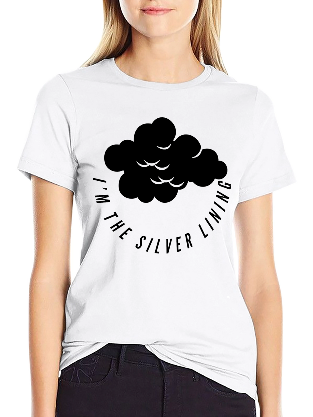 Im the Silver Lining Black Graphic T-Shirt