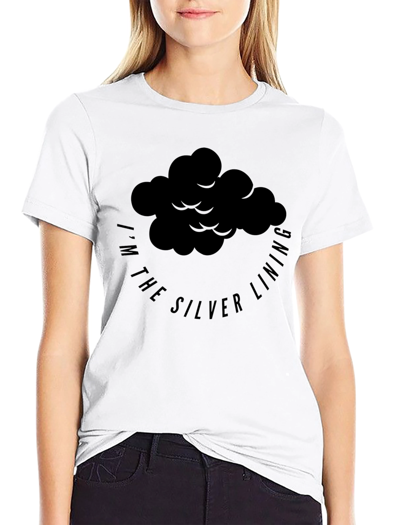 Im the Silver Lining Black Graphic T-Shirt