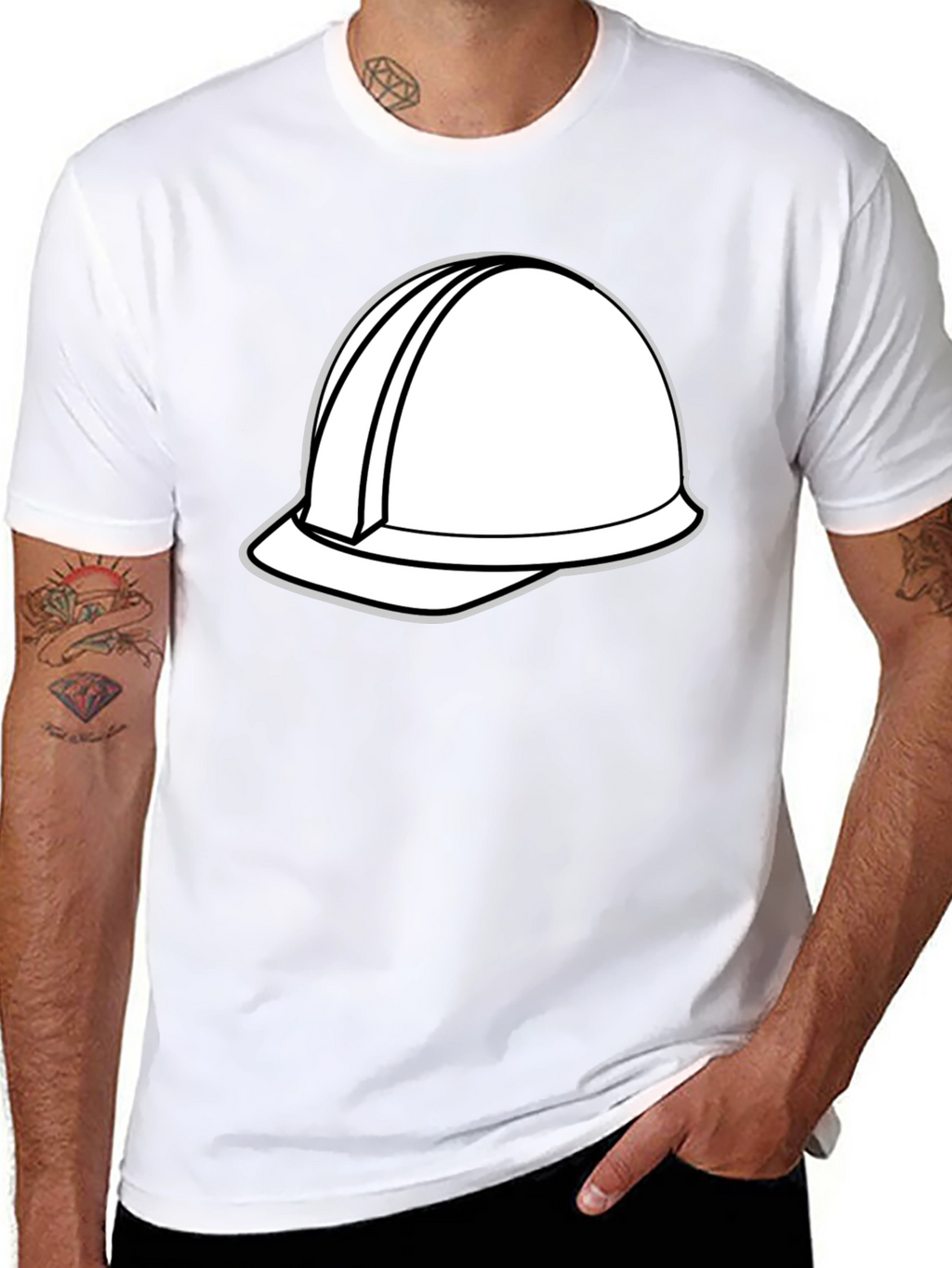 Construction Helmet Graphic Tee - Black