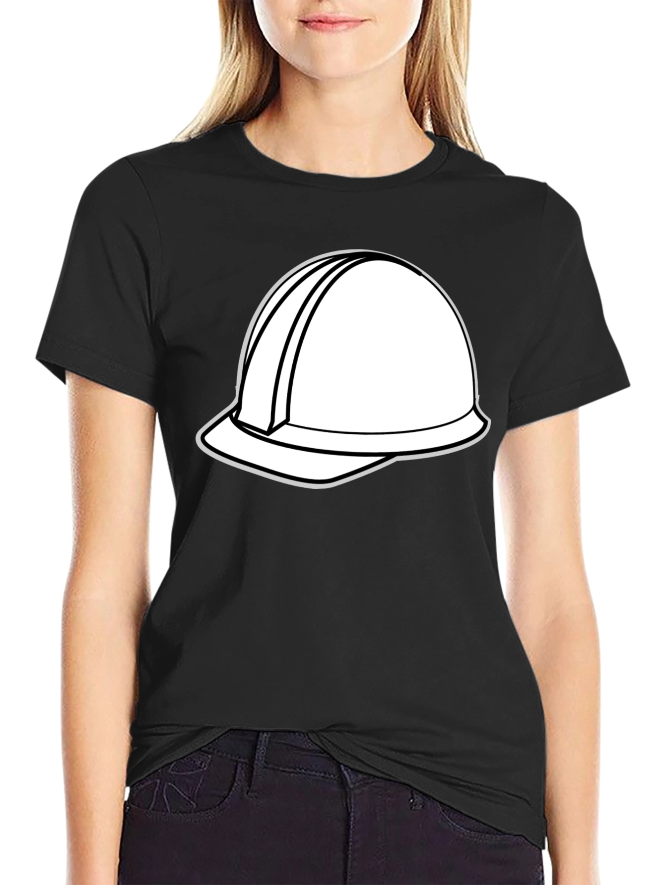 Construction Helmet Graphic Tee - Black