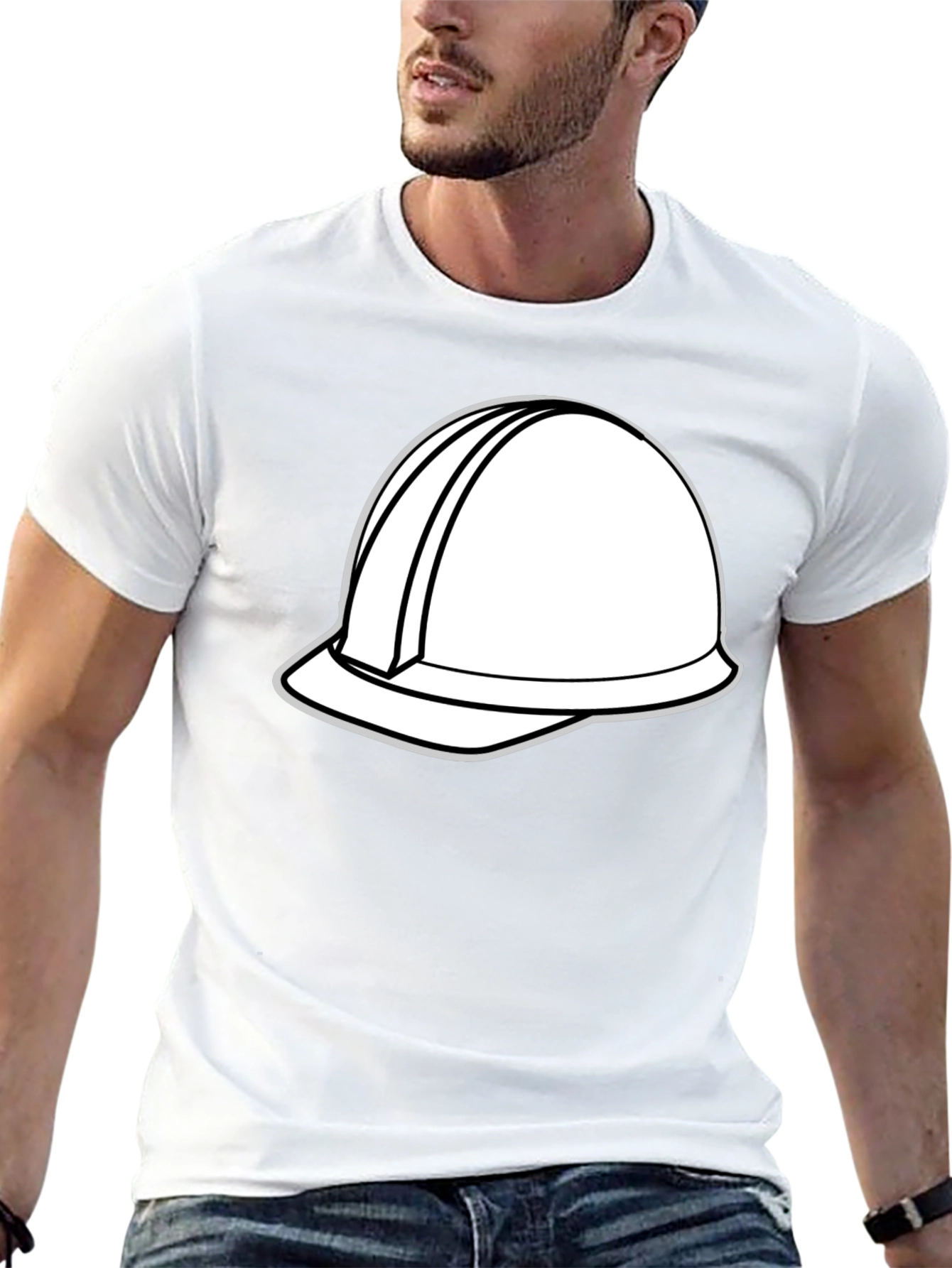 Construction Helmet Graphic Tee - Black