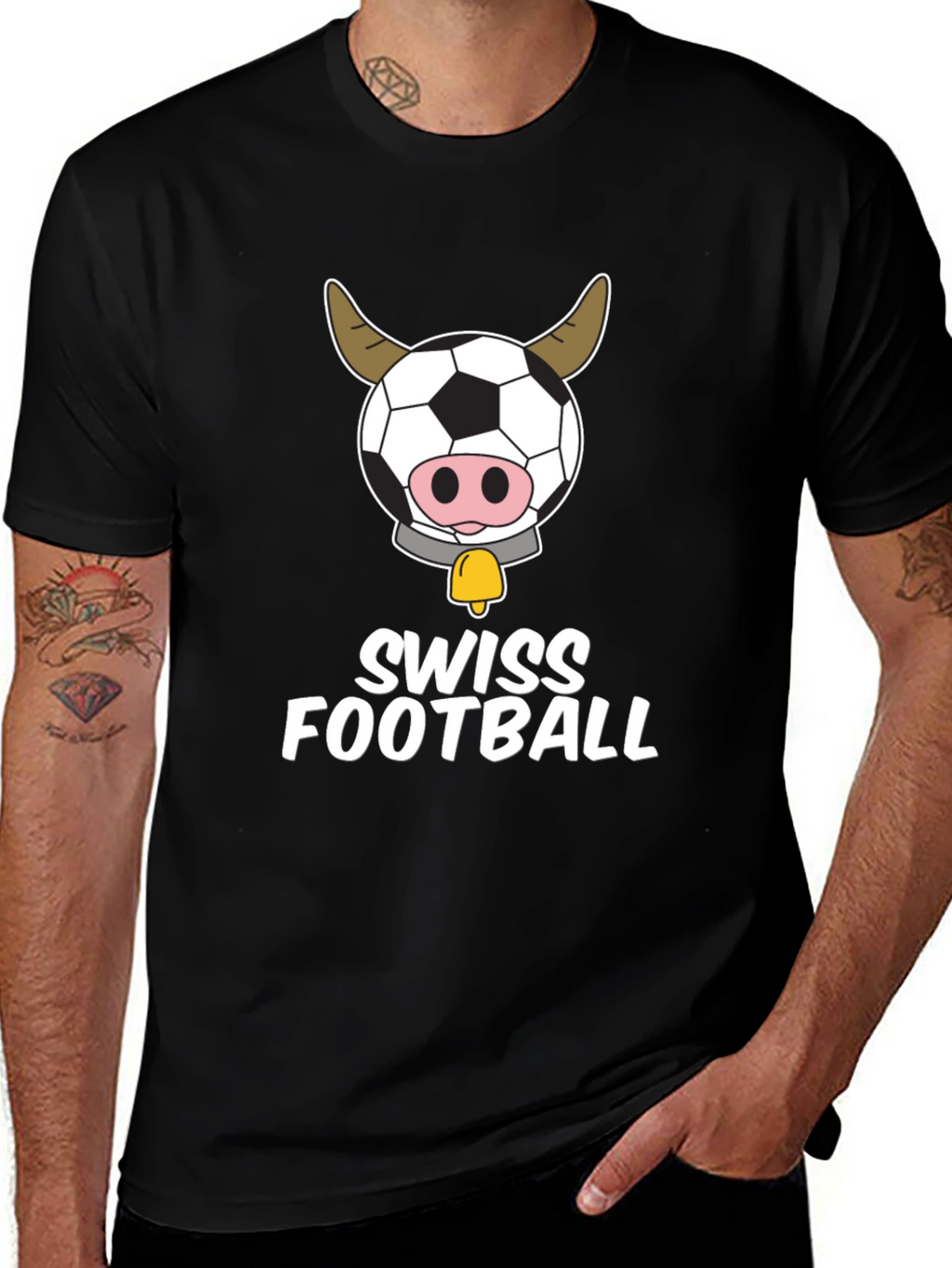 Swiss Football Cow Graphic T-Shirt