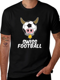 Swiss Football Cow Graphic T-Shirt