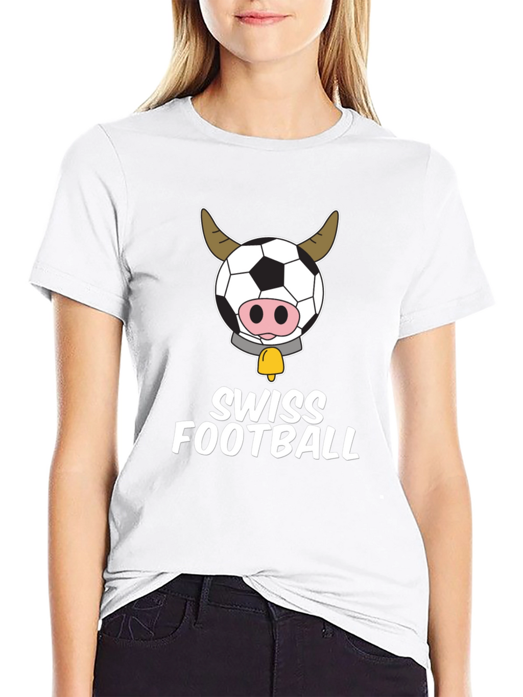 Swiss Football Cow Graphic T-Shirt
