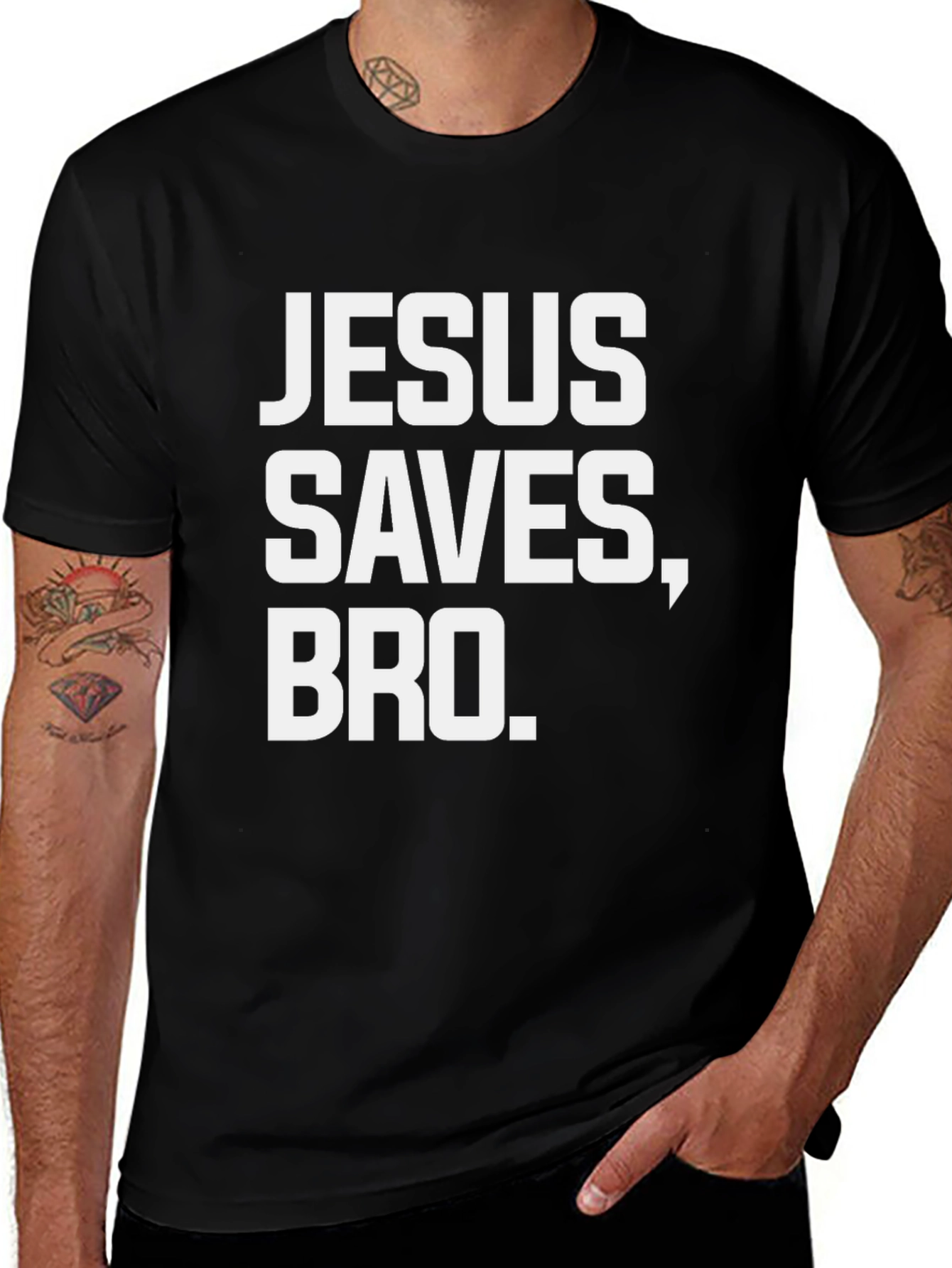 Jesus Saves Bro T-Shirt | Christian Humor Tee
