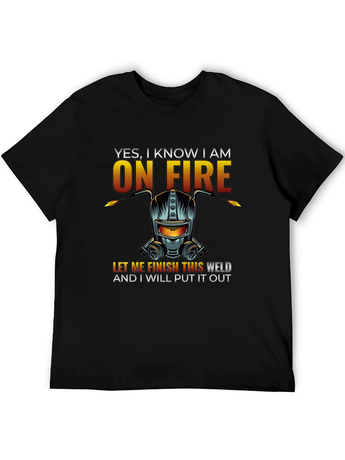Welder On Fire Graphic Tee - Funny Welding T-Shirt