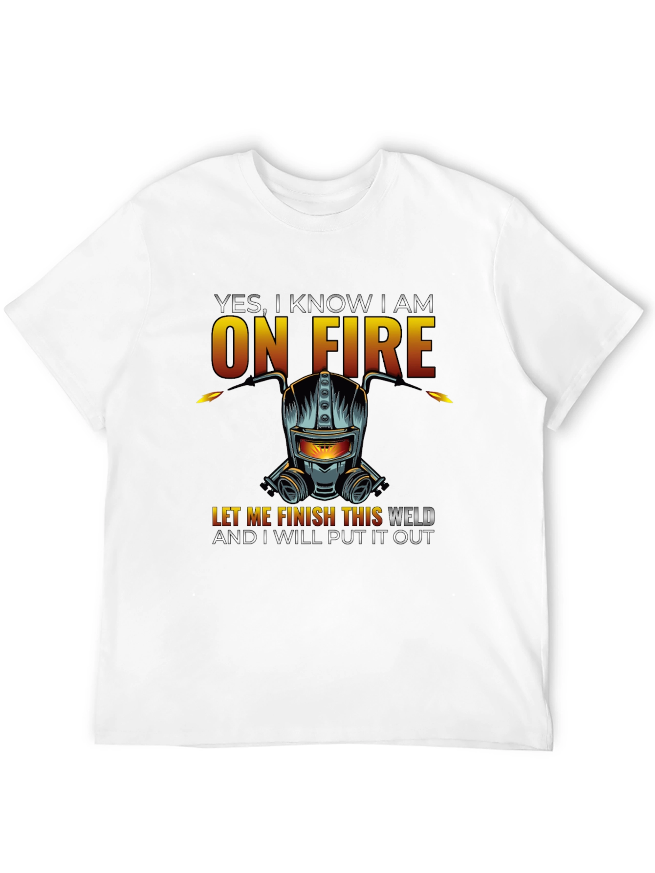 Welder On Fire Graphic Tee - Funny Welding T-Shirt