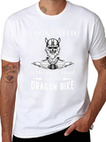 Dragon Bike T-Shirt - Viking Skull Motorcycle Tee