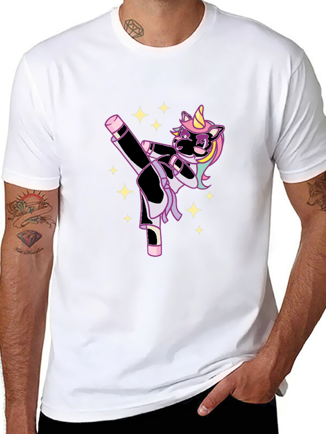 Unicorn Karate Black T-Shirt