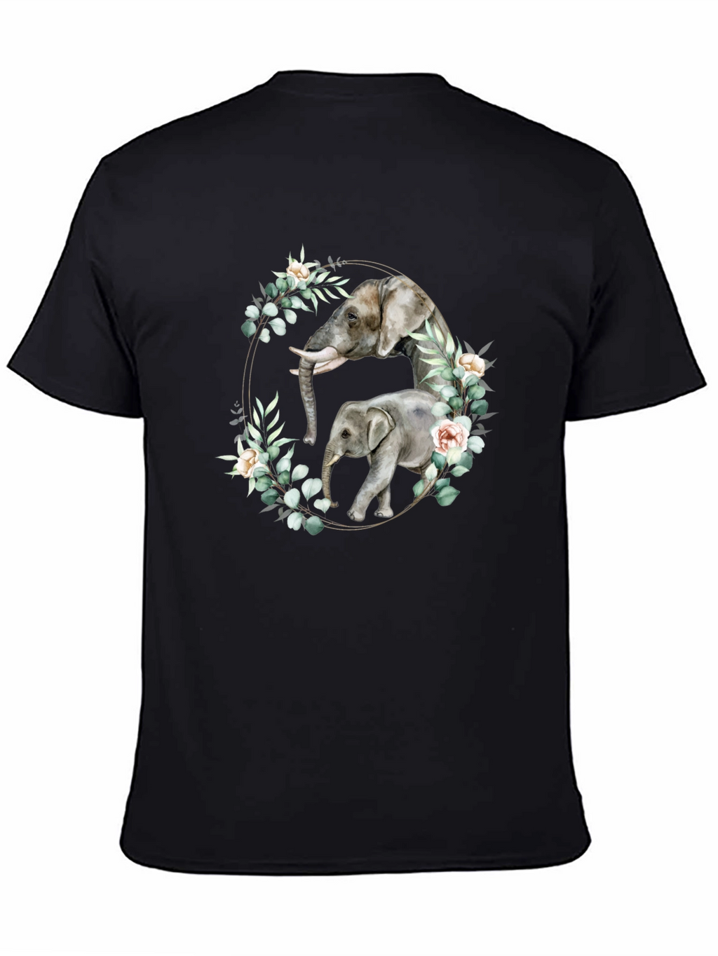 Elephant Floral Wreath Graphic Tee