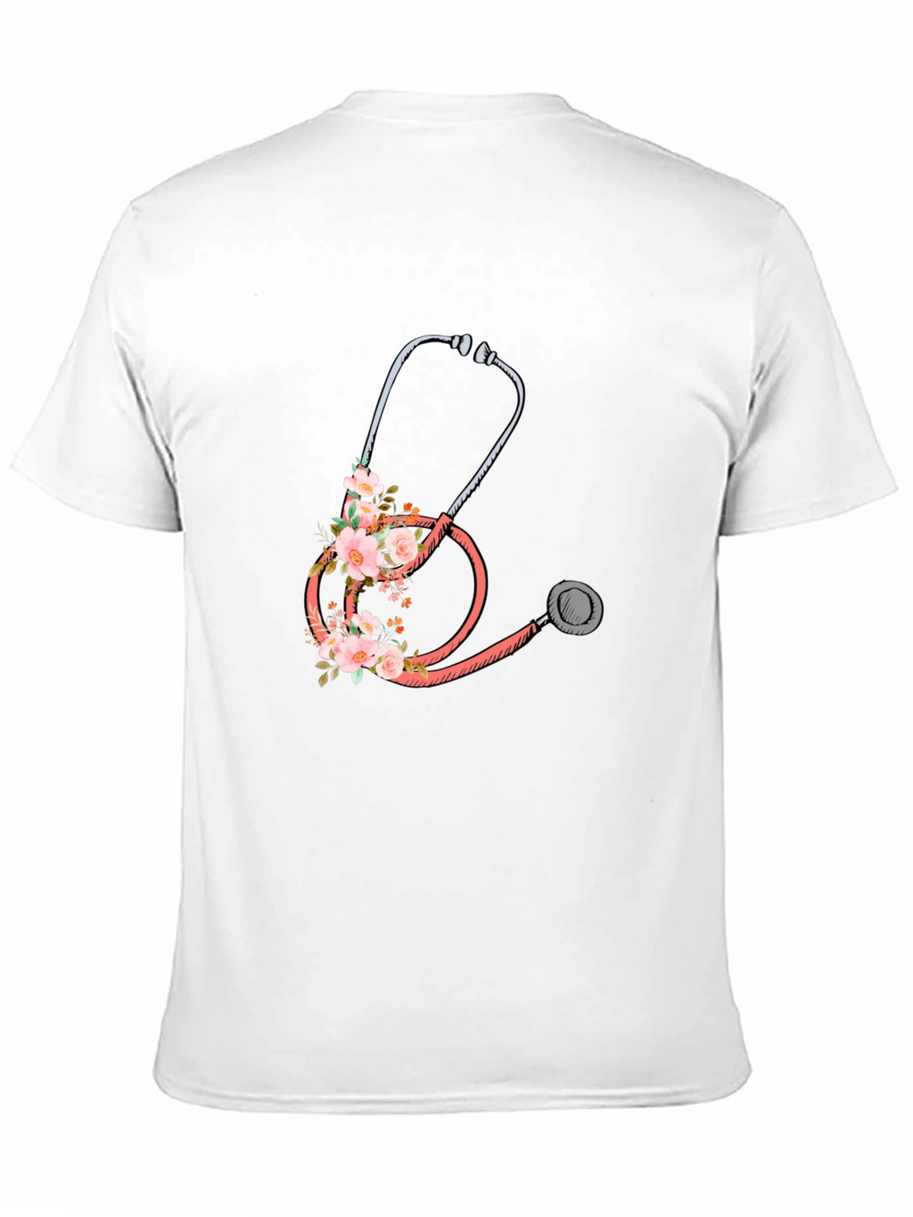 Floral Stethoscope Graphic Tee - Medical Apparel