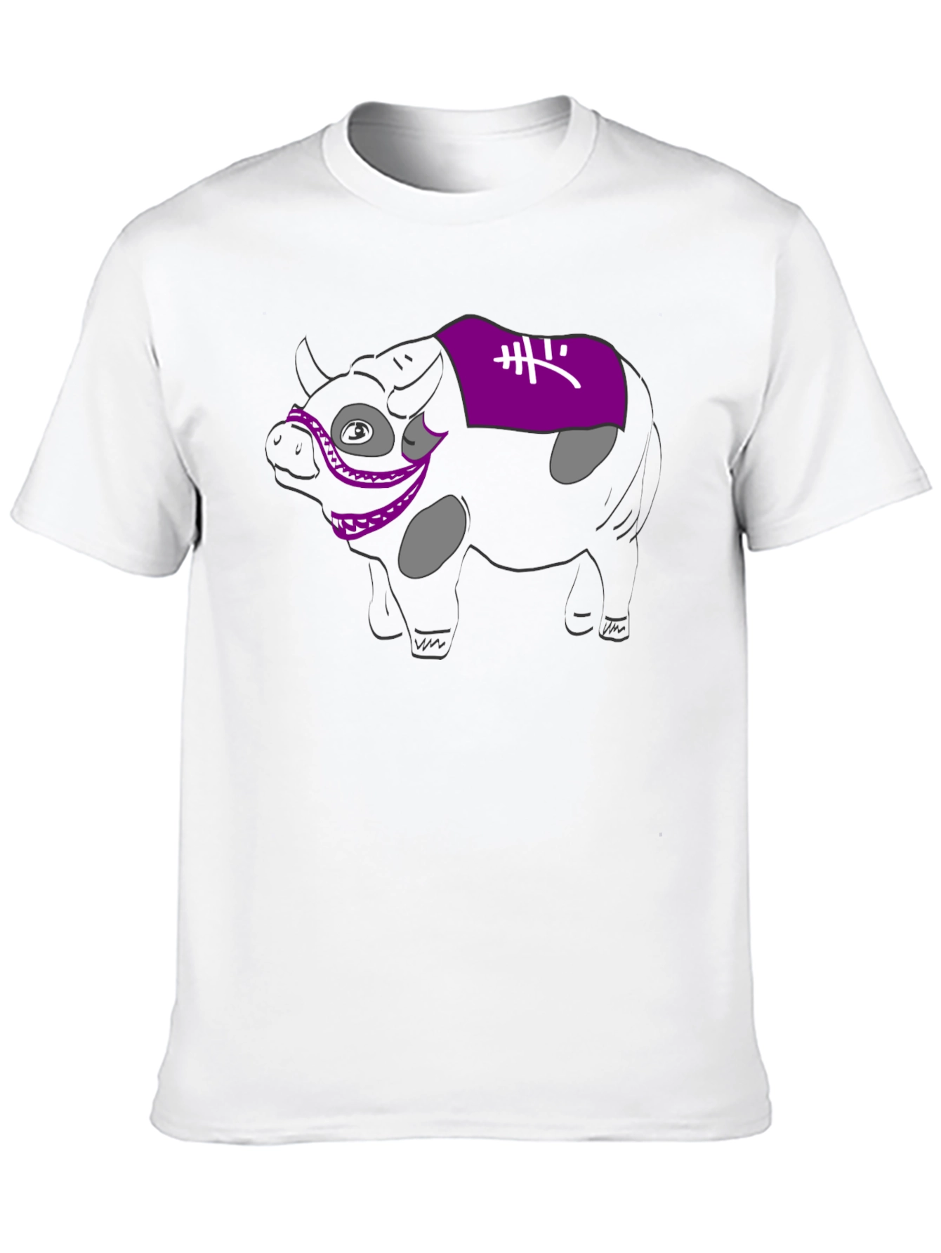 Novelty Cow Graphic Black T-Shirt