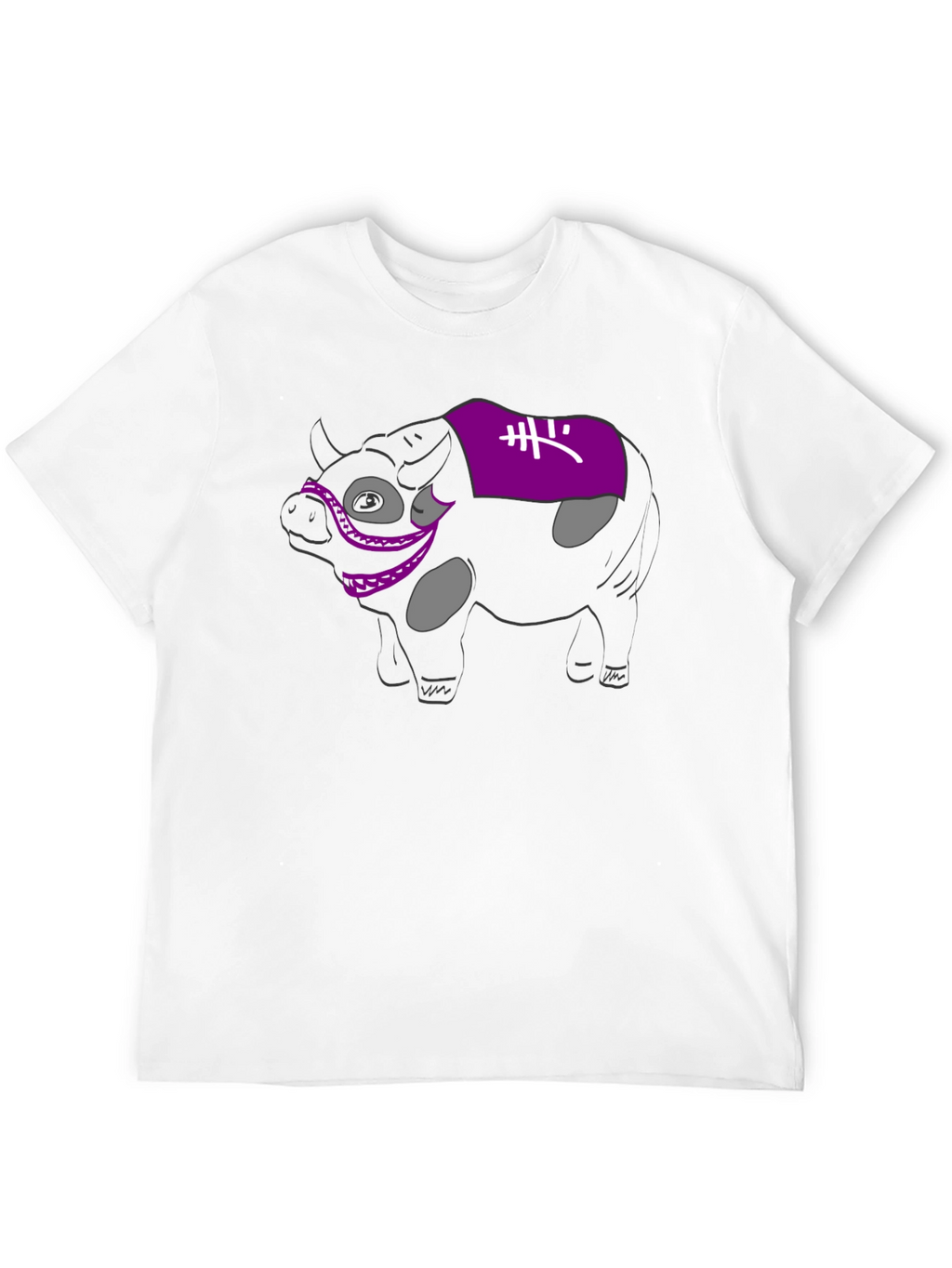 Novelty Cow Graphic Black T-Shirt
