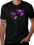 Novelty Cow Graphic Black T-Shirt