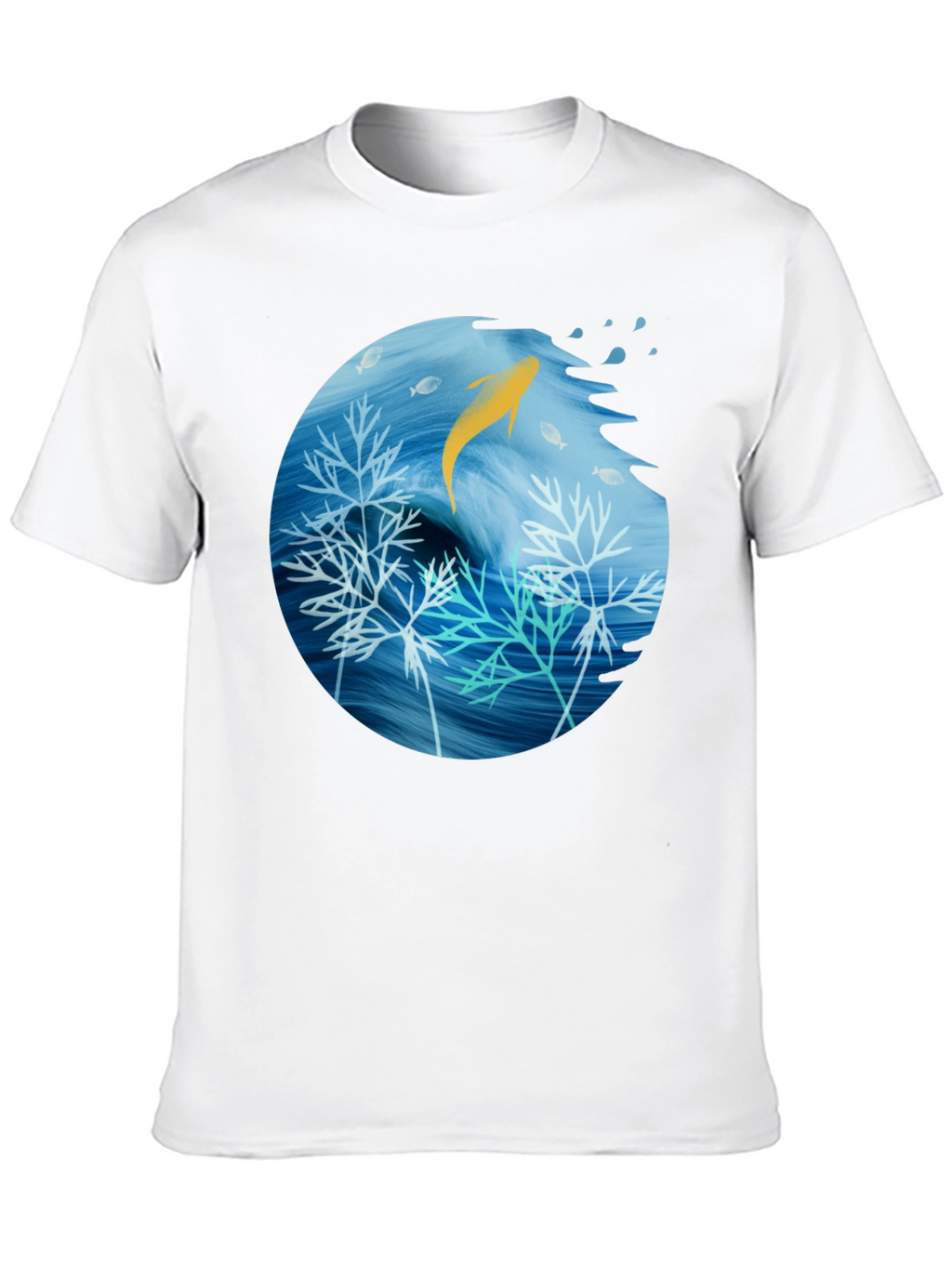 Aquatic Life Graphic Black T-Shirt