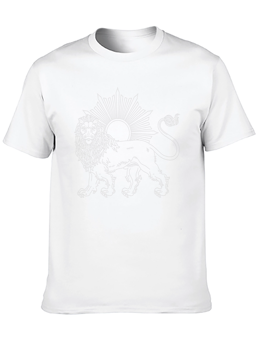Lion & Sun Graphic Tee - Black Cotton T-Shirt