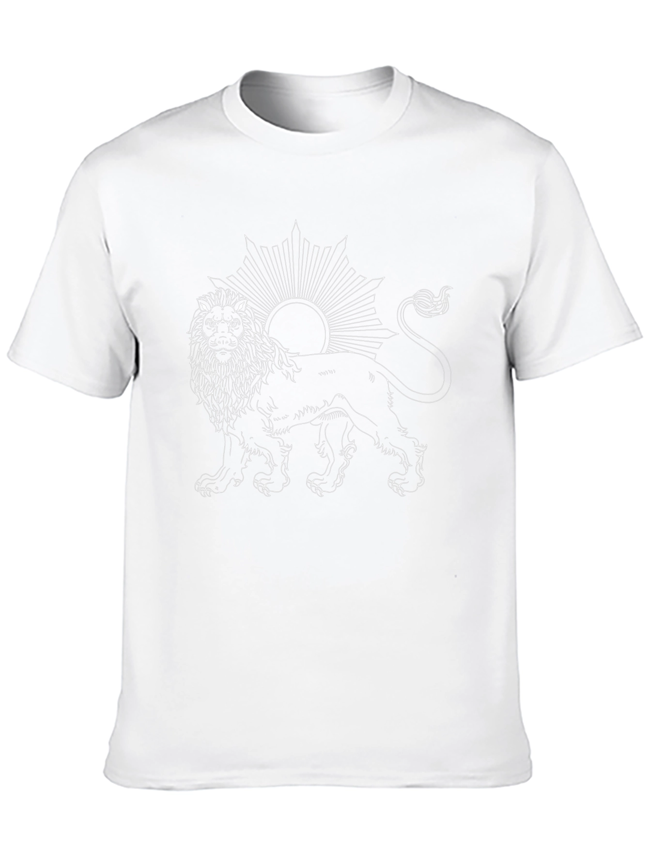 Lion & Sun Graphic Tee - Black Cotton T-Shirt