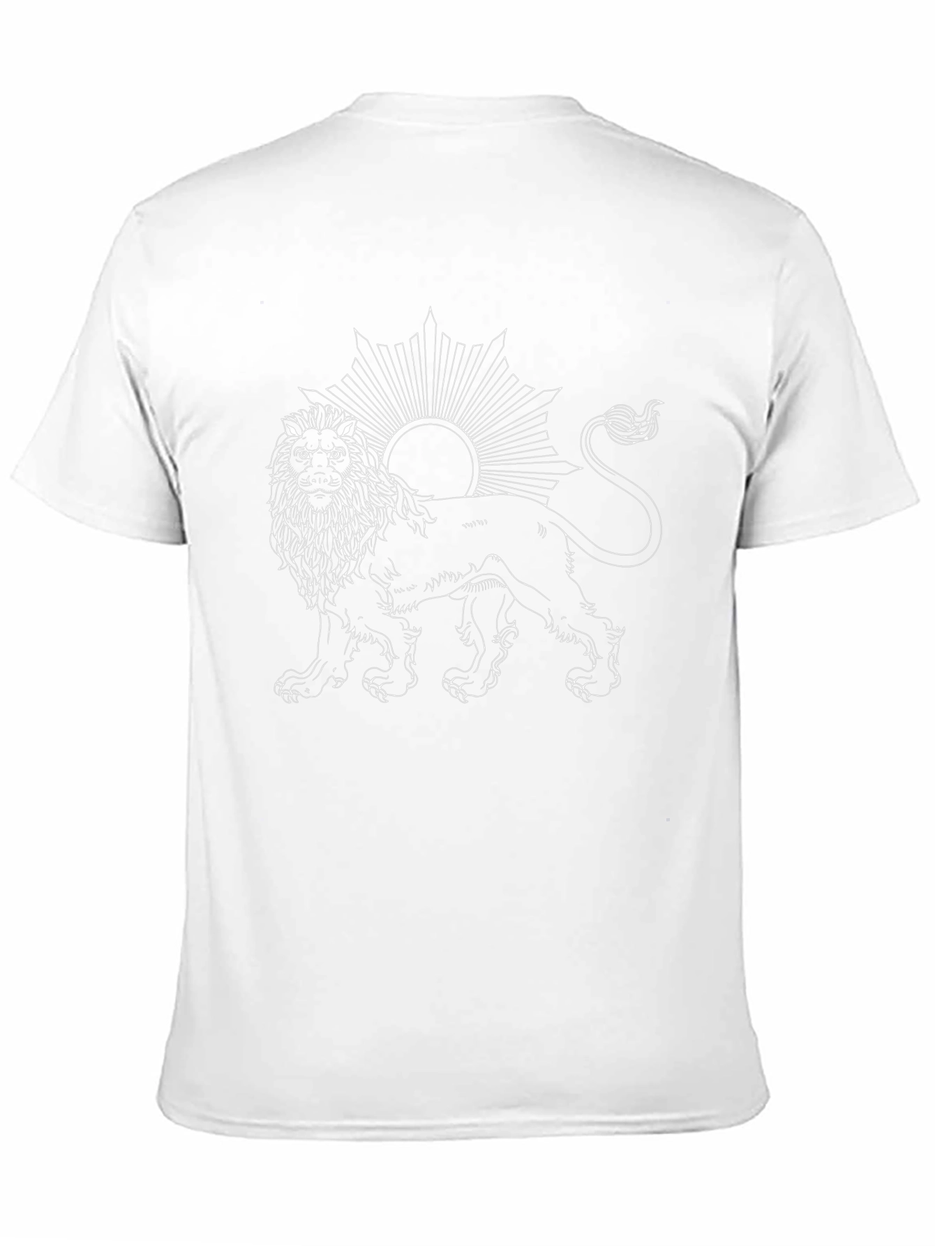 Lion & Sun Graphic Tee - Black Cotton T-Shirt