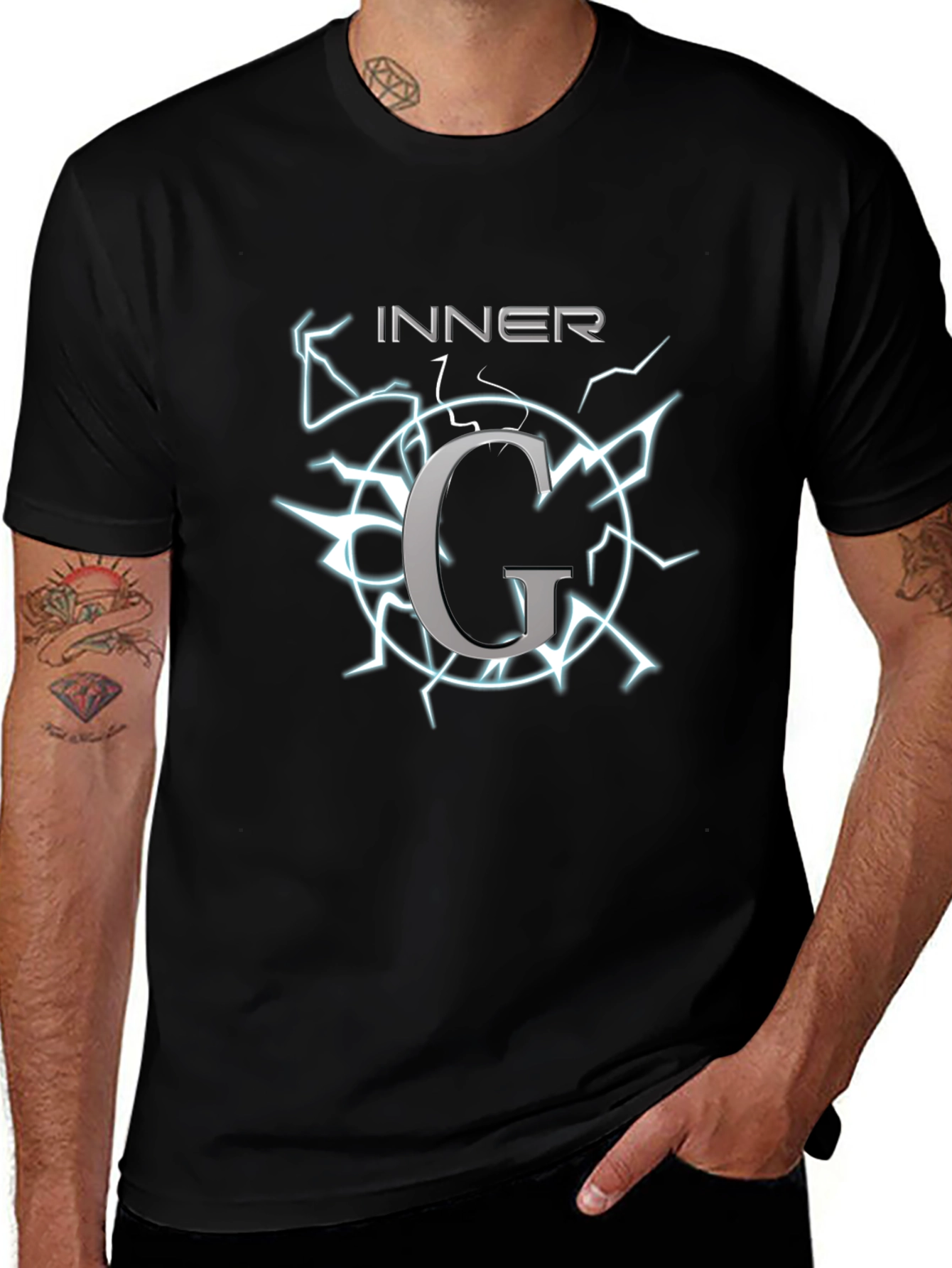 Inner G Graphic T-Shirt - Black Cotton Tee