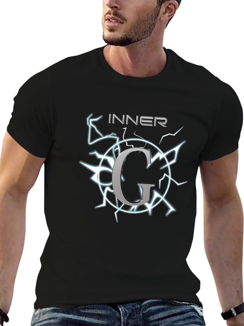 Inner G Graphic T-Shirt - Black Cotton Tee