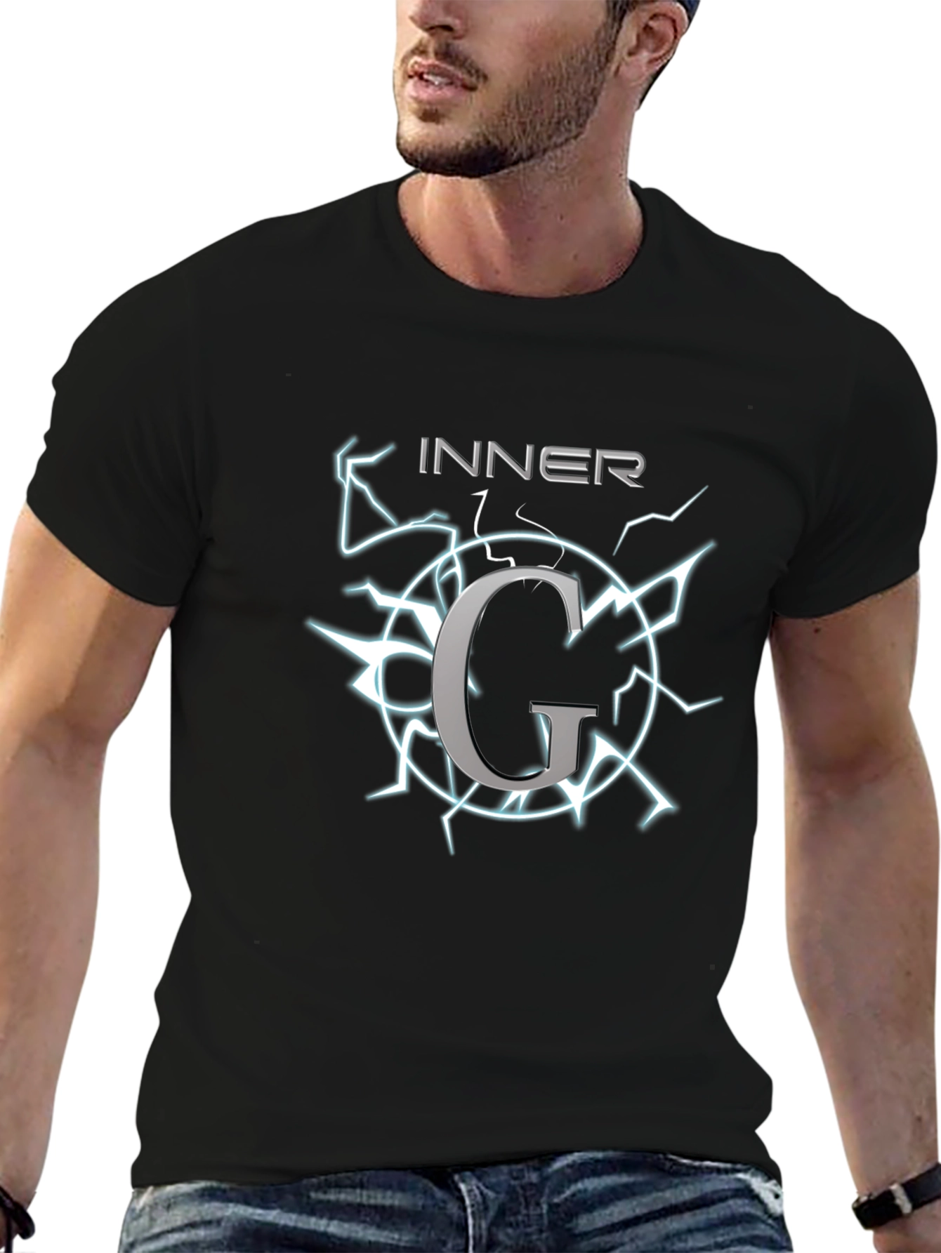 Inner G Graphic T-Shirt - Black Cotton Tee