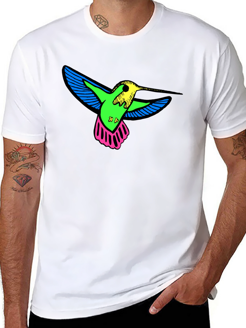 Neon Hummingbird Graphic Tee