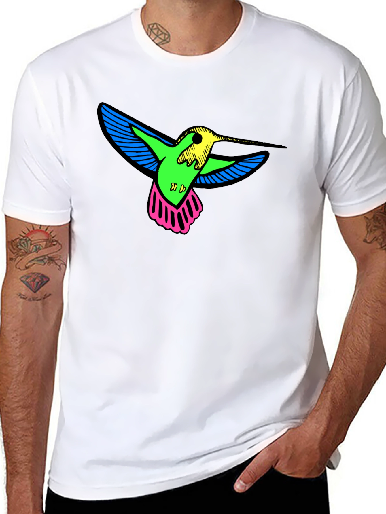 Neon Hummingbird Graphic Tee