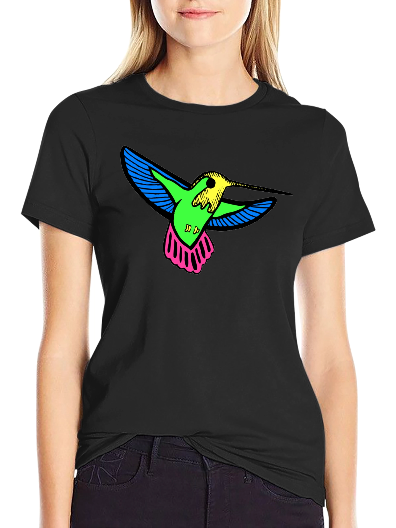Neon Hummingbird Graphic Tee
