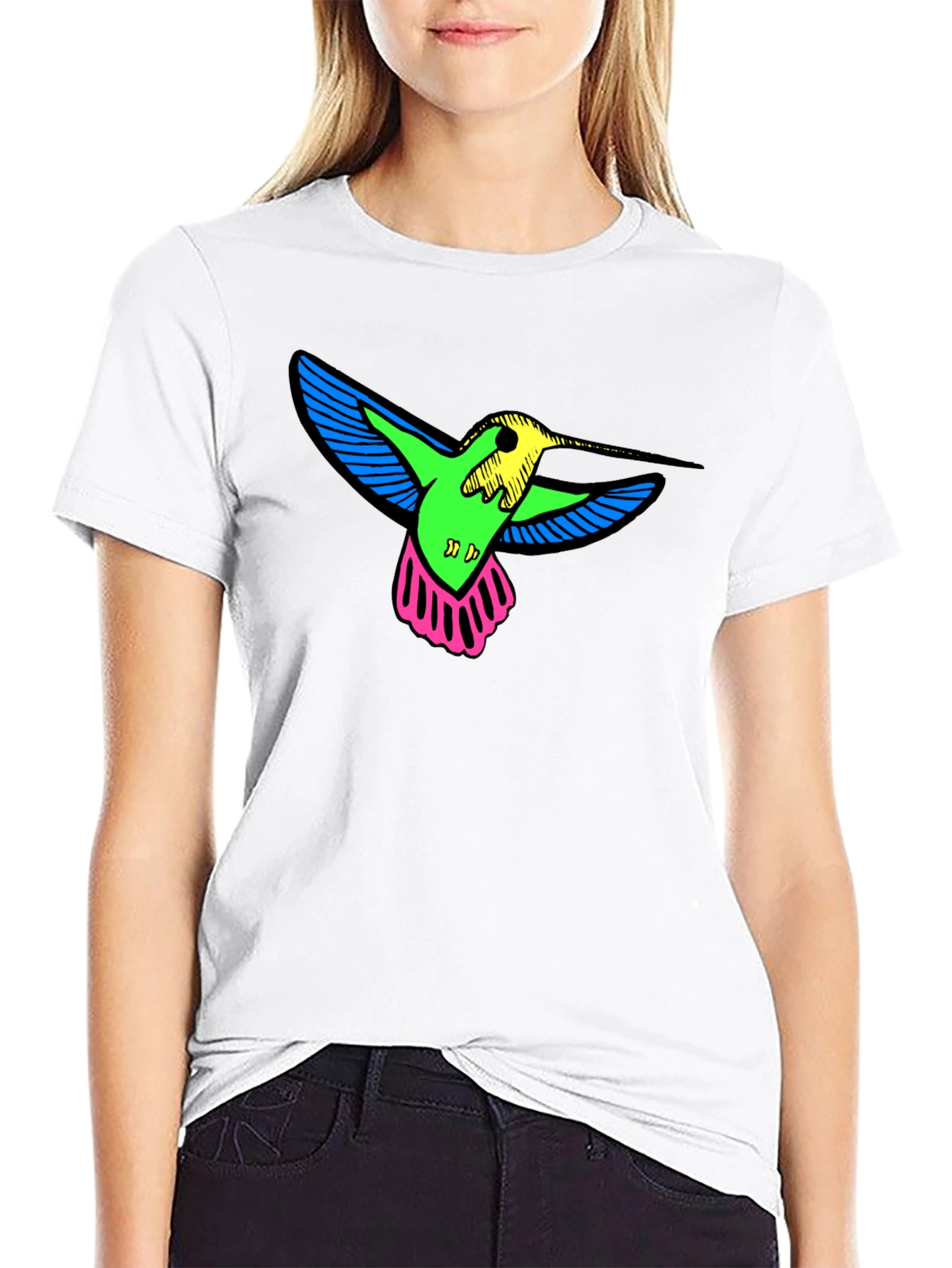 Neon Hummingbird Graphic Tee