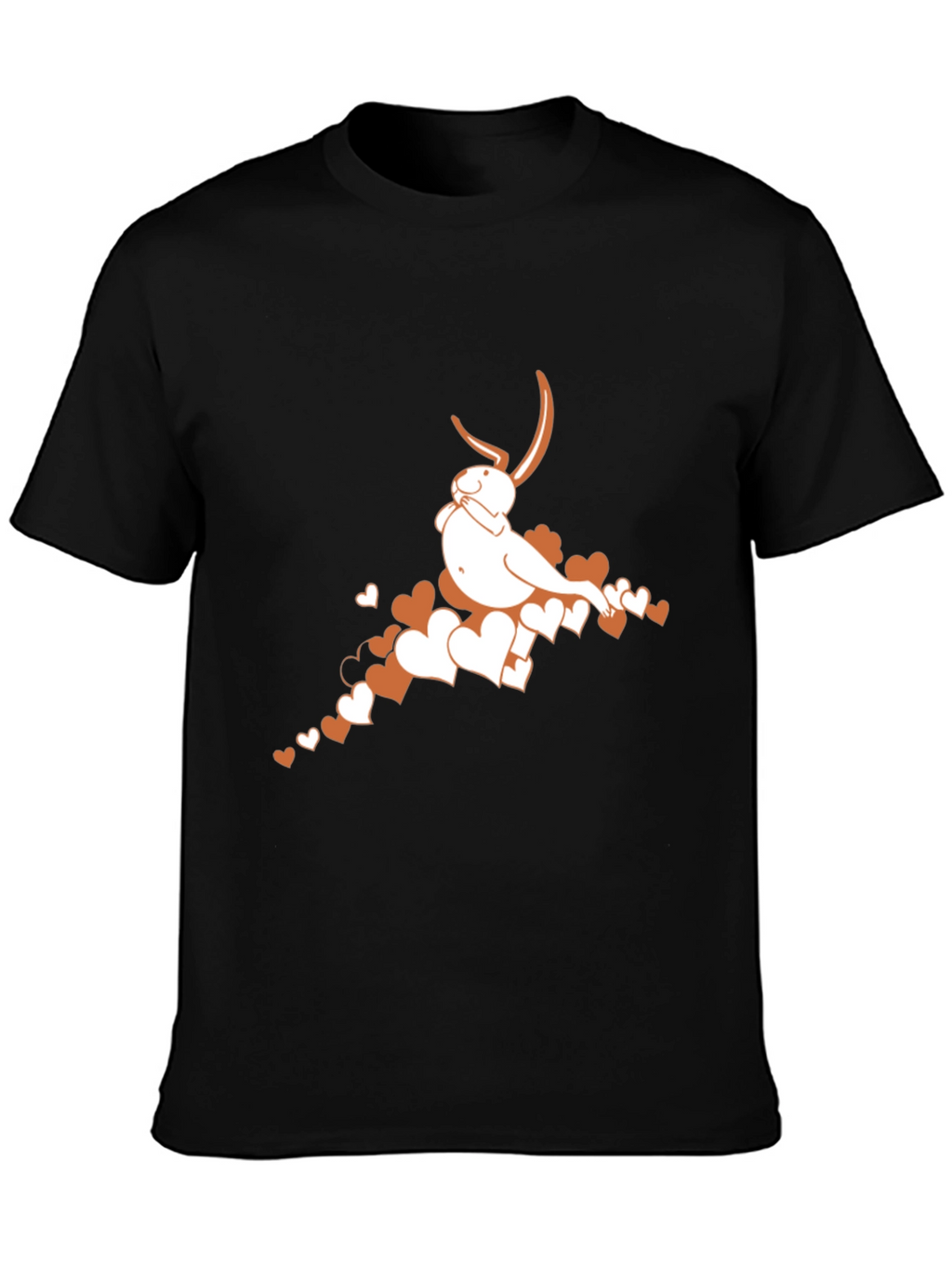 Bunny Heart Graphic Tee - Black Casual T-Shirt