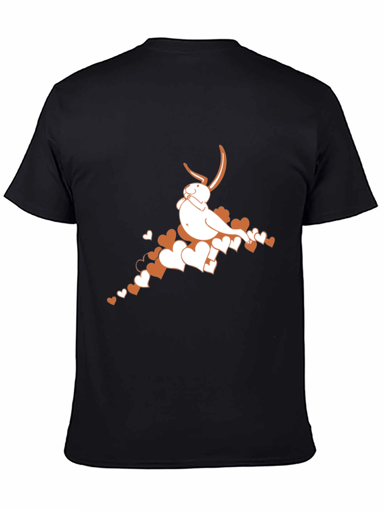 Bunny Heart Graphic Tee - Black Casual T-Shirt