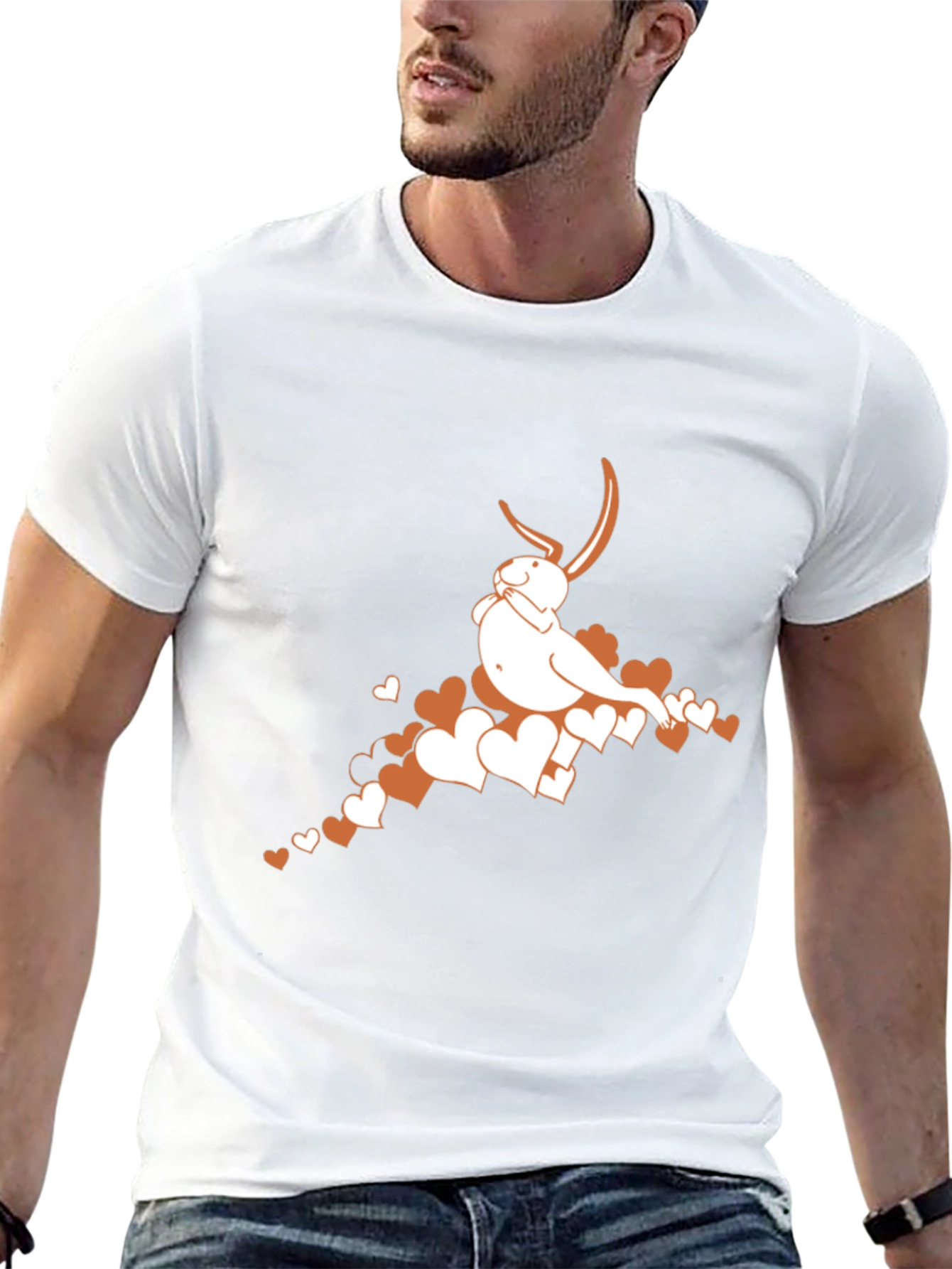 Bunny Heart Graphic Tee - Black Casual T-Shirt