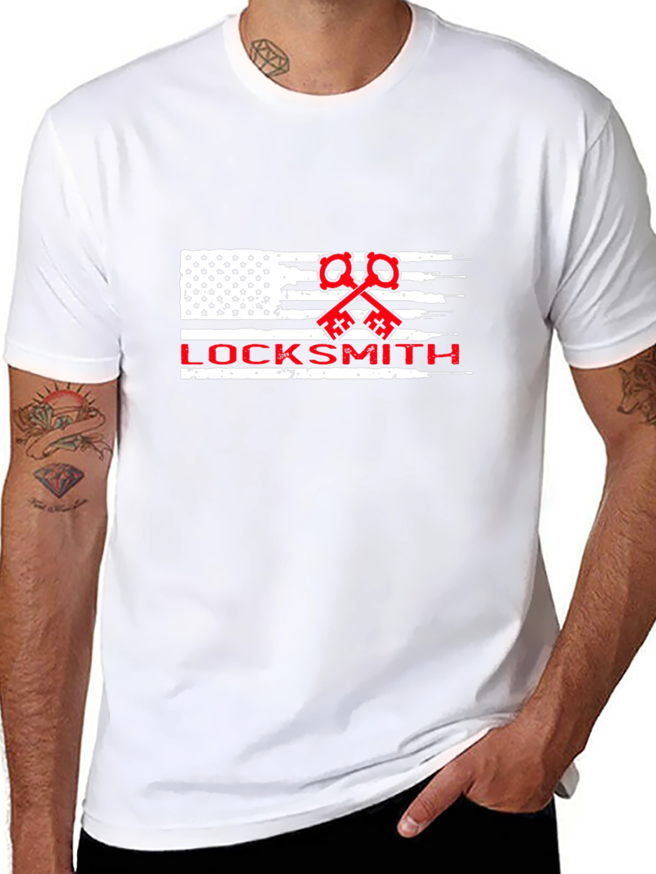 Locksmith American Flag Graphic T-Shirt