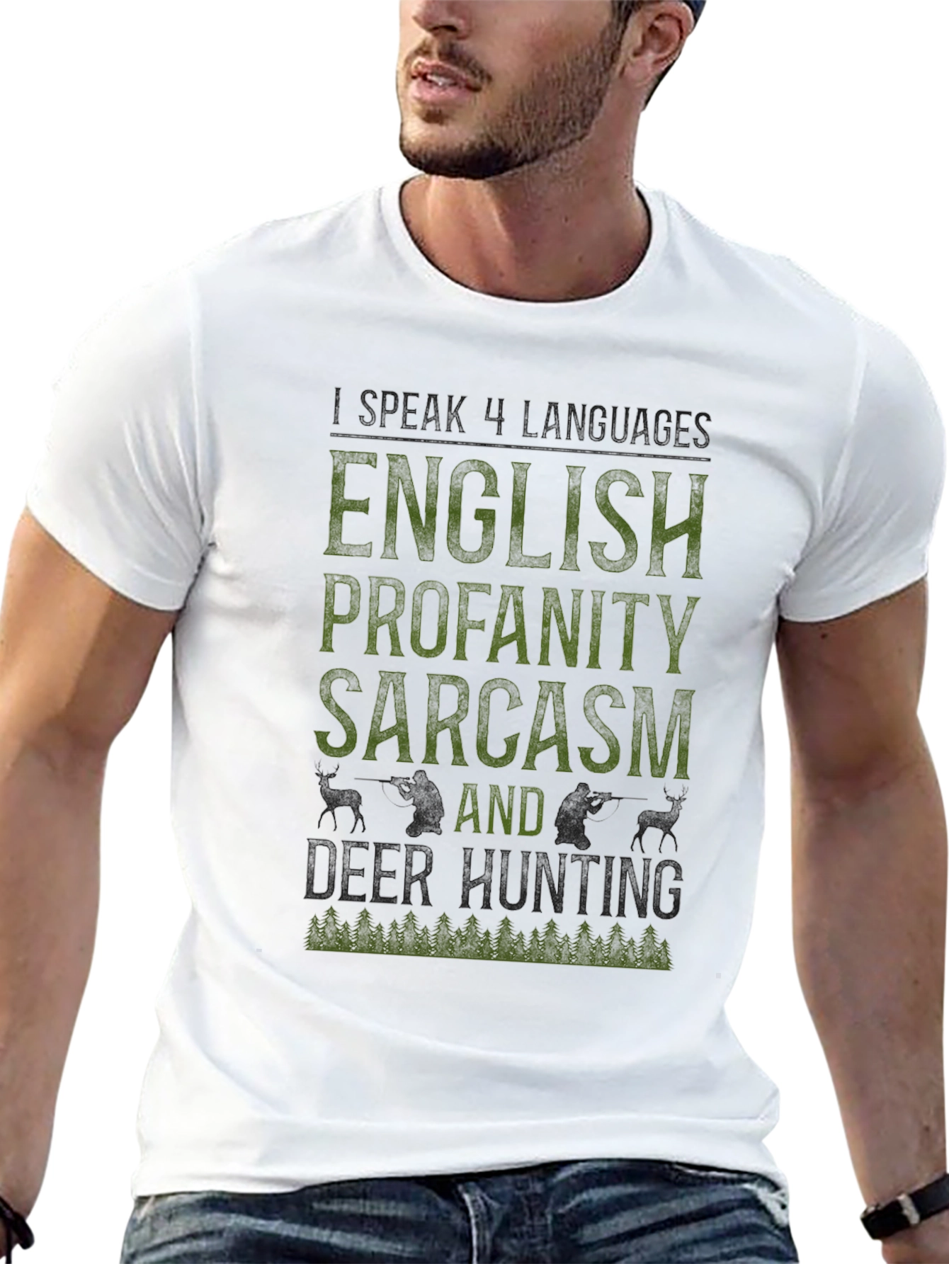 English Profanity Sarcasm Deer Hunting Graphic Tee
