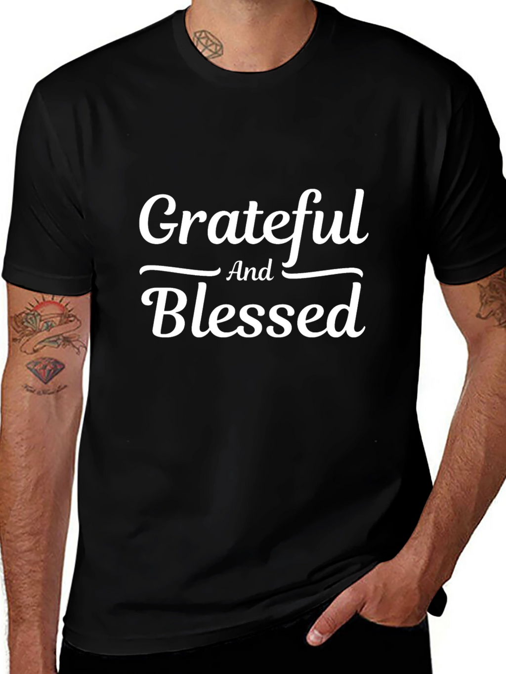 Grateful and Blessed Black T-Shirt