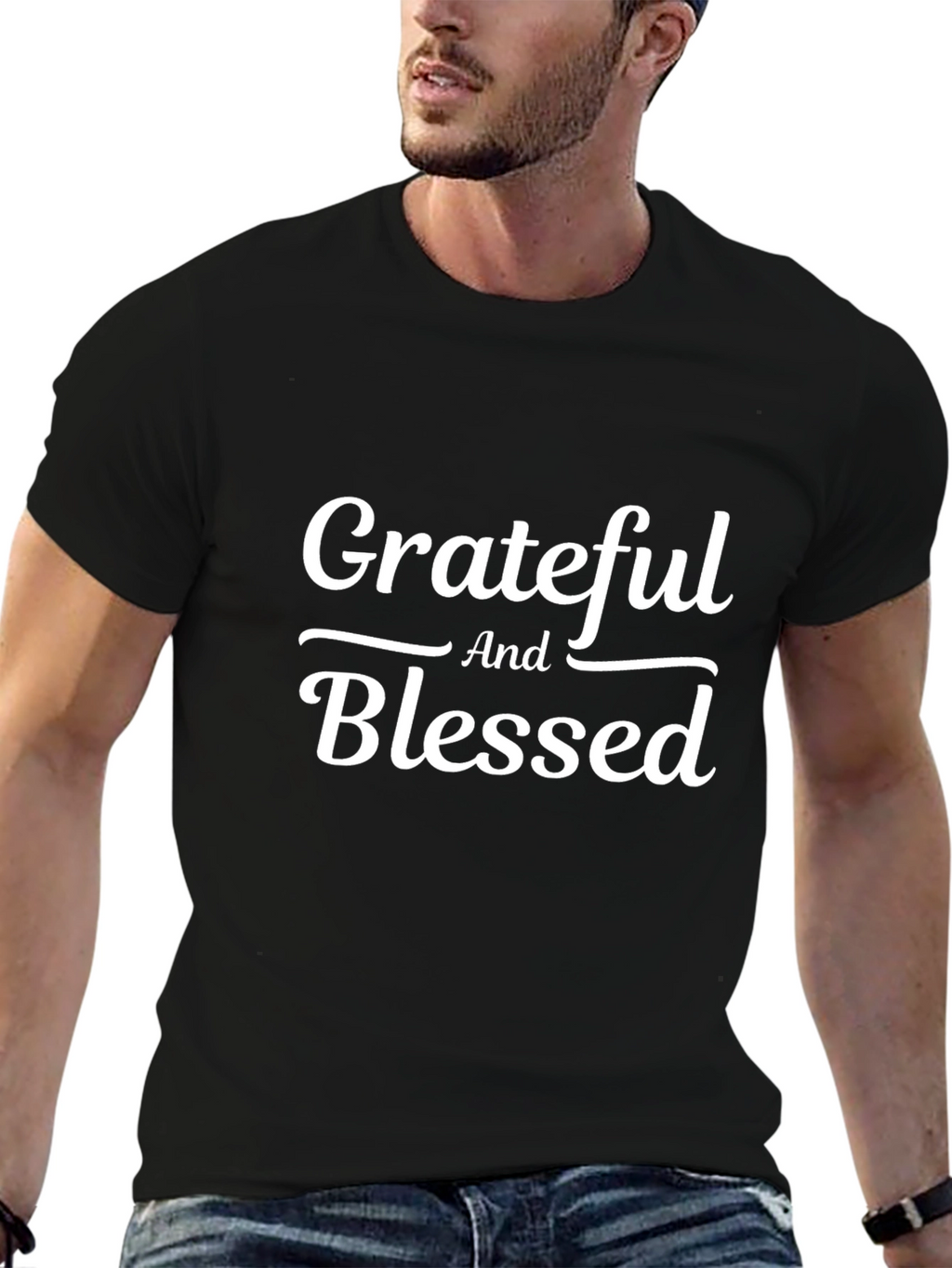 Grateful and Blessed Black T-Shirt
