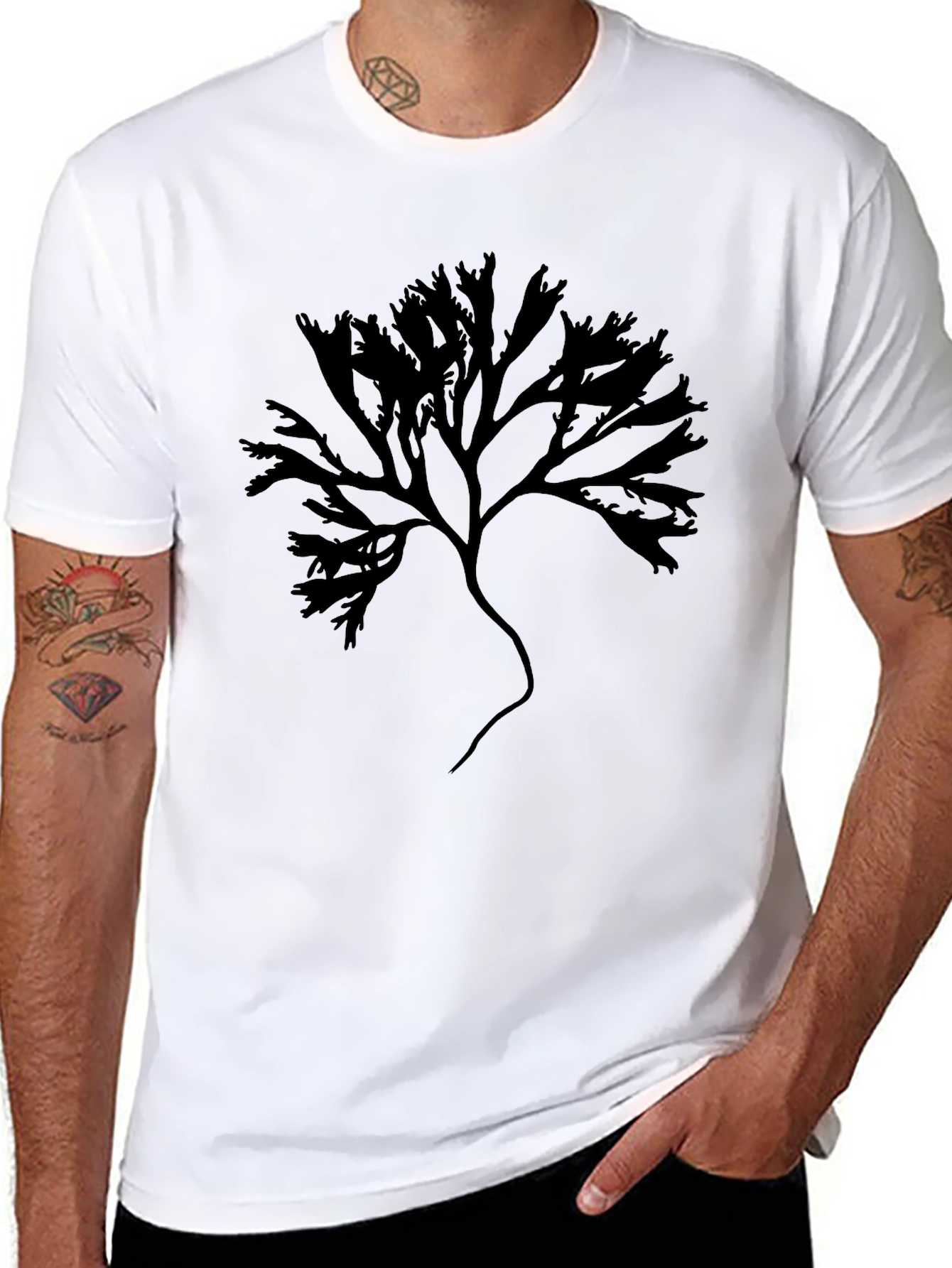 Nature Inspired Black Graphic Tee