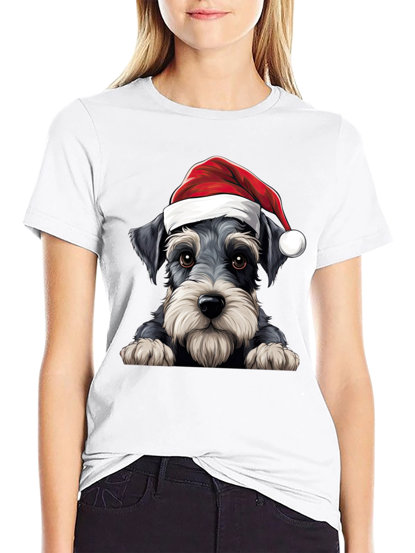 Holiday Schnauzer T-Shirt - Christmas Dog Tee