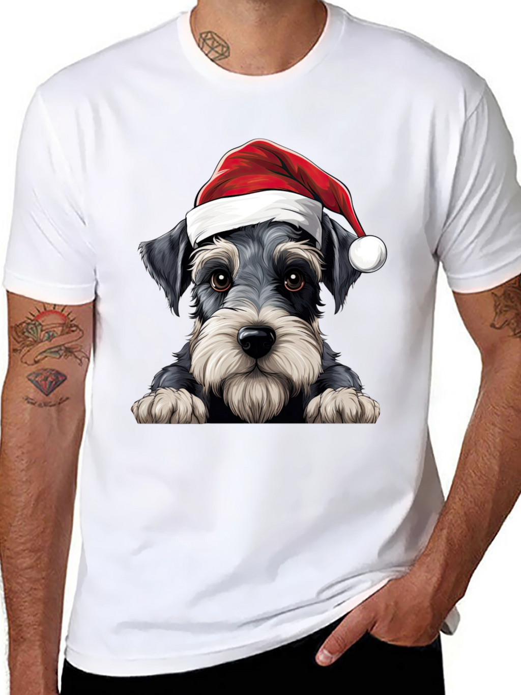 Holiday Schnauzer T-Shirt - Christmas Dog Tee