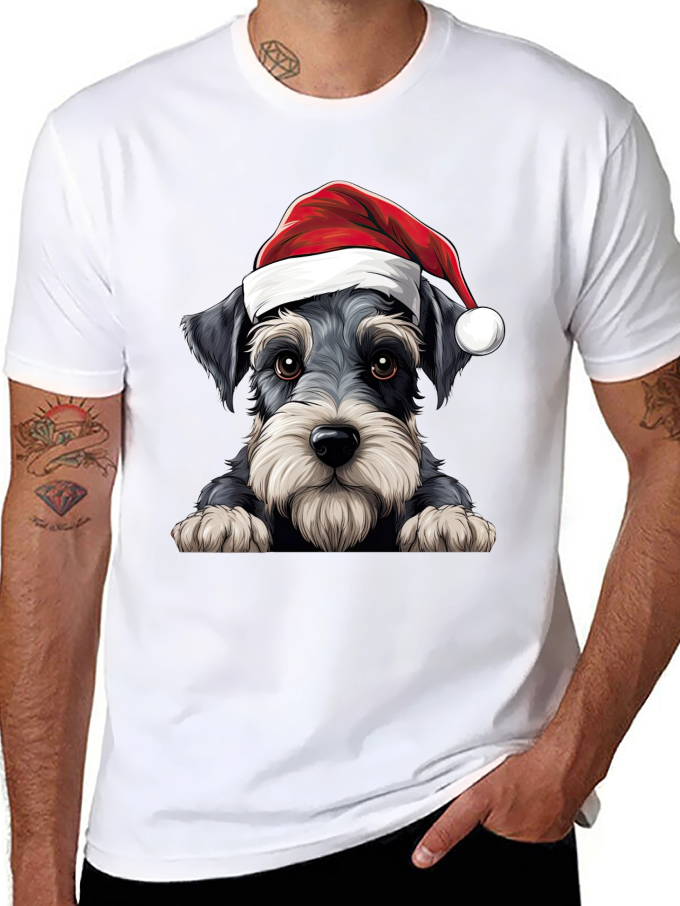 Holiday Schnauzer T-Shirt - Christmas Dog Tee