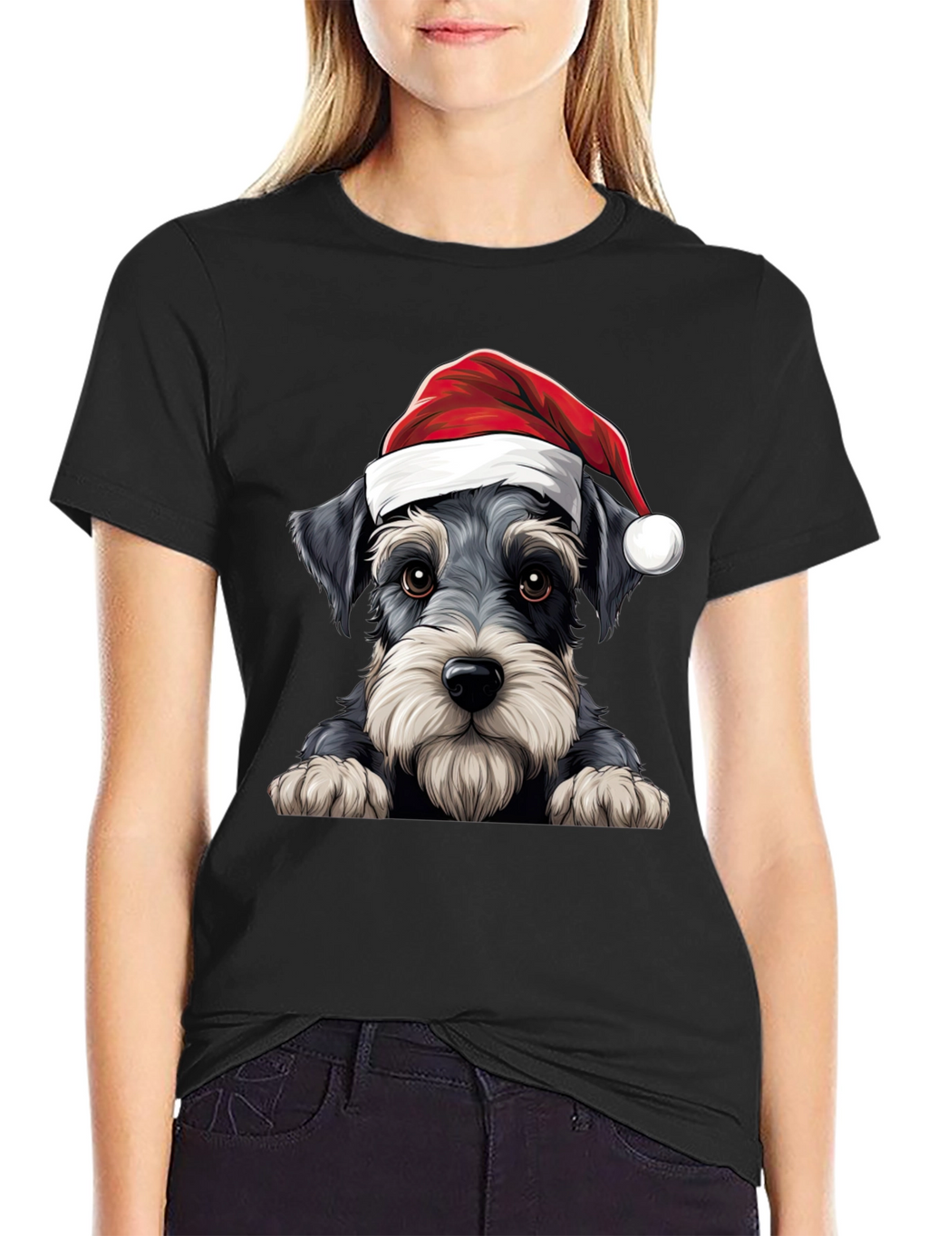 Holiday Schnauzer T-Shirt - Christmas Dog Tee
