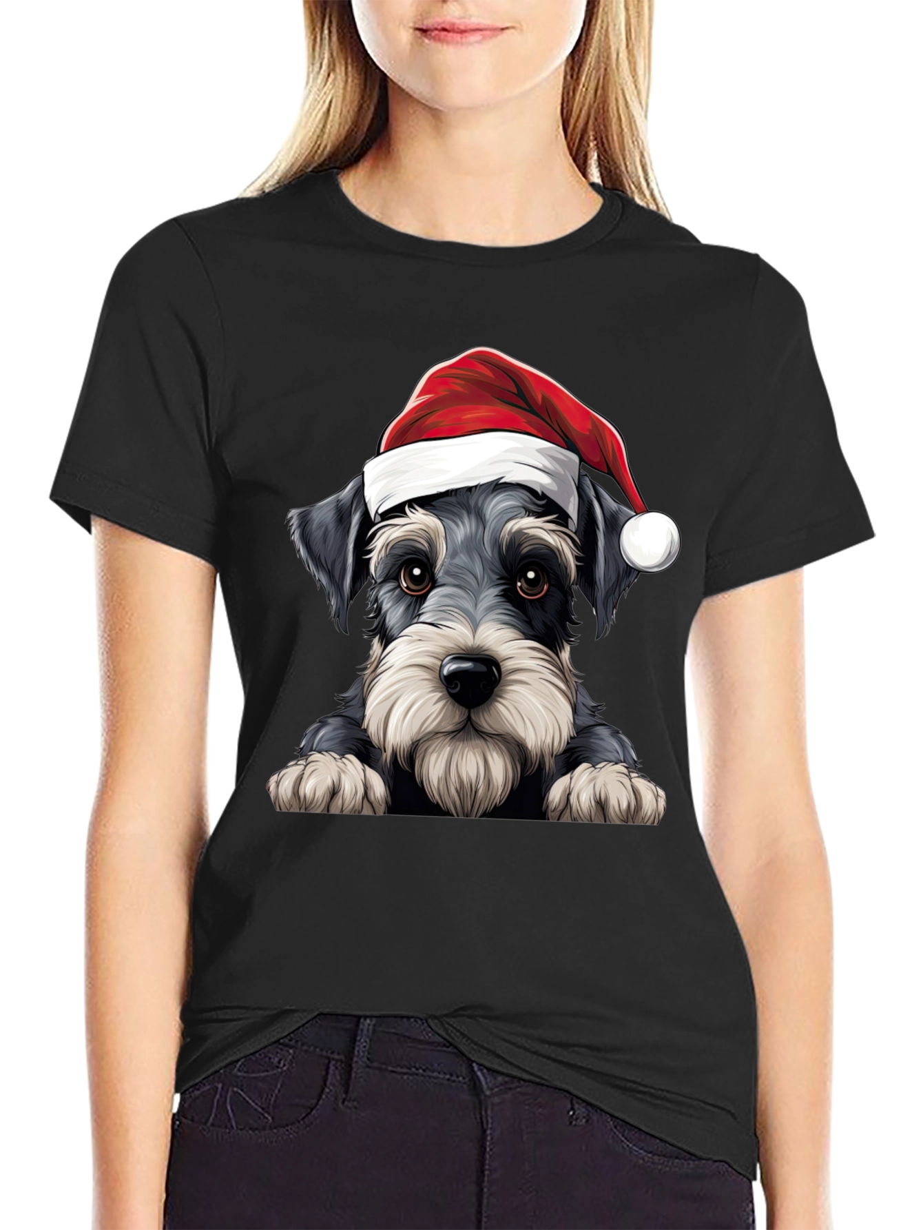 Holiday Schnauzer T-Shirt - Christmas Dog Tee