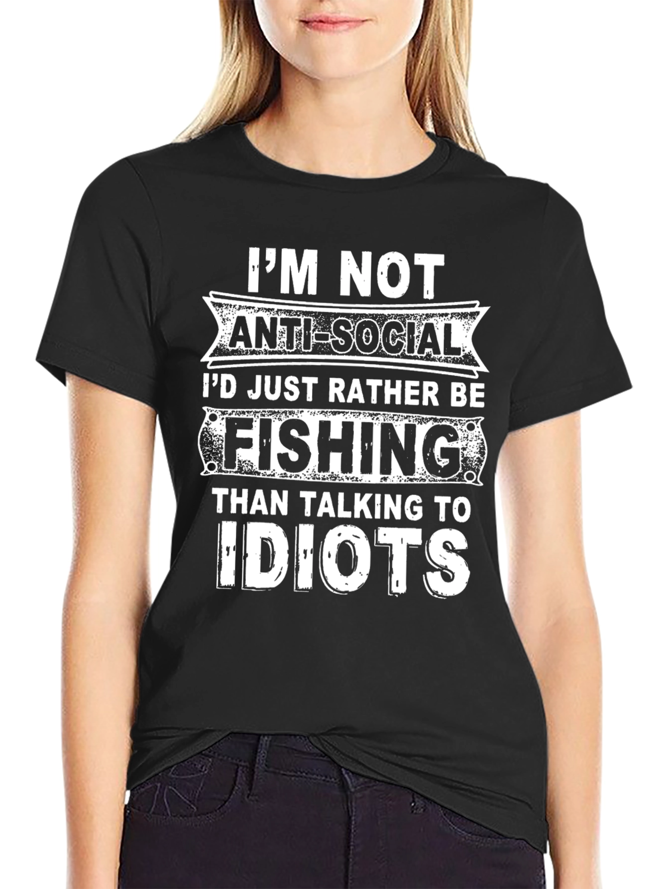 Funny Fishing T-Shirt - Im Not Anti-Social