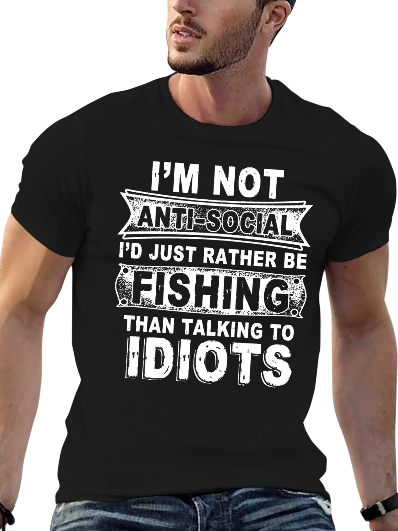 Funny Fishing T-Shirt - Im Not Anti-Social