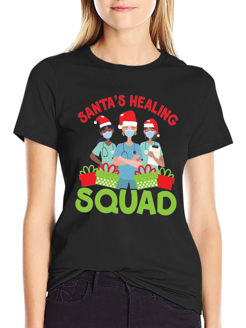 Santas Healing Squad T-Shirt - Christmas Nurse Tee